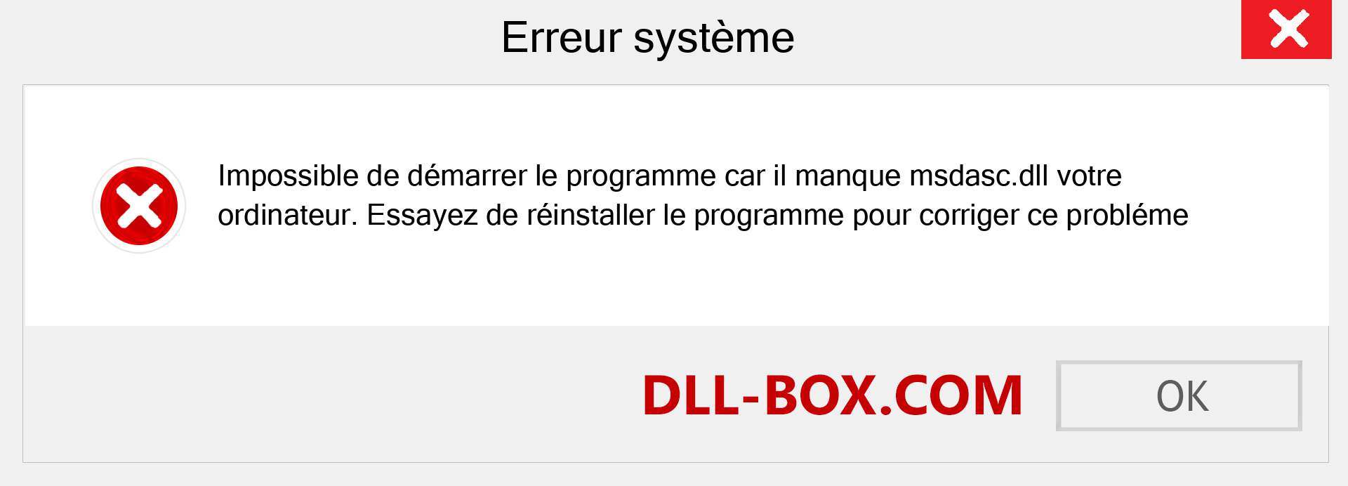 Le fichier msdasc.dll est manquant ?. Télécharger pour Windows 7, 8, 10 - Correction de l'erreur manquante msdasc dll sur Windows, photos, images